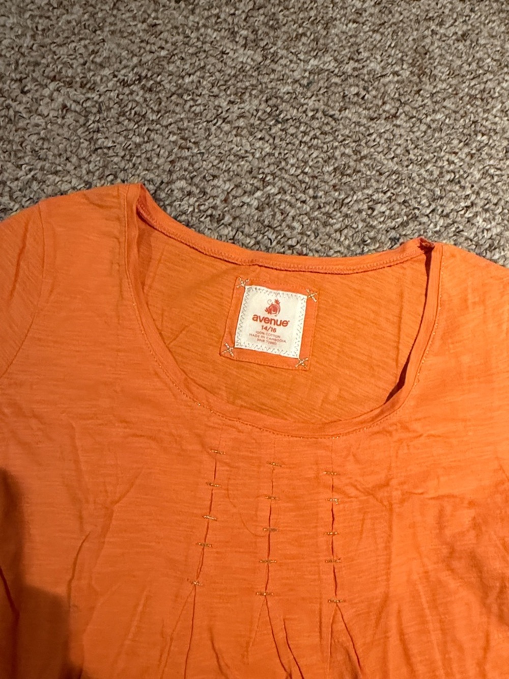 Avenue Vibrant Orange Short-Sleeve Scoop Neck Tee - Picture 3 of 7